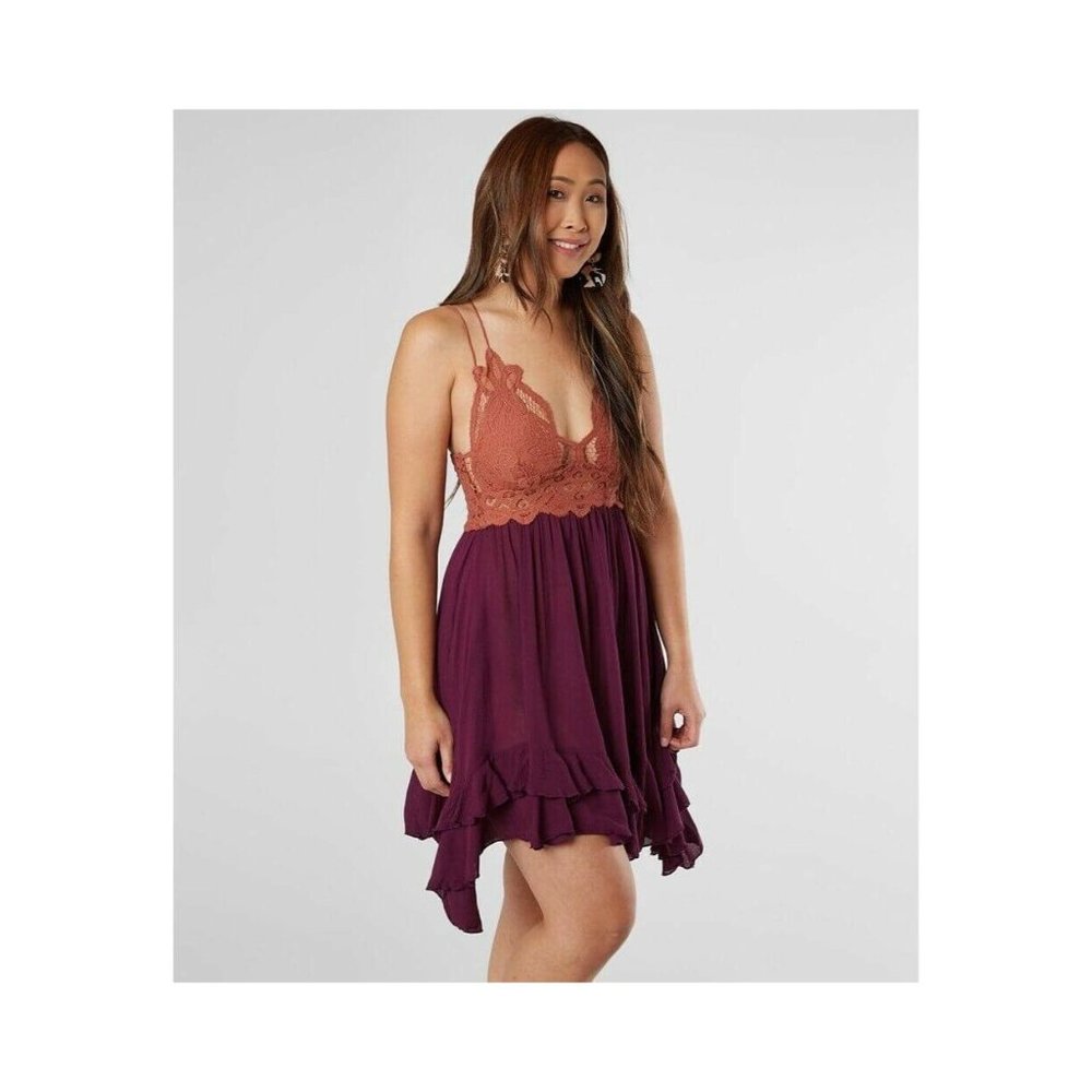 Free People Adella Slip Dress Copper Combo Size XS NWT - Picture 4 of 8